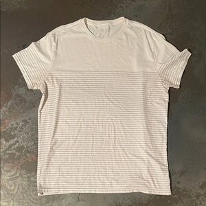 Goodfellow & Co Cream Striped Short Sleeve Tee
